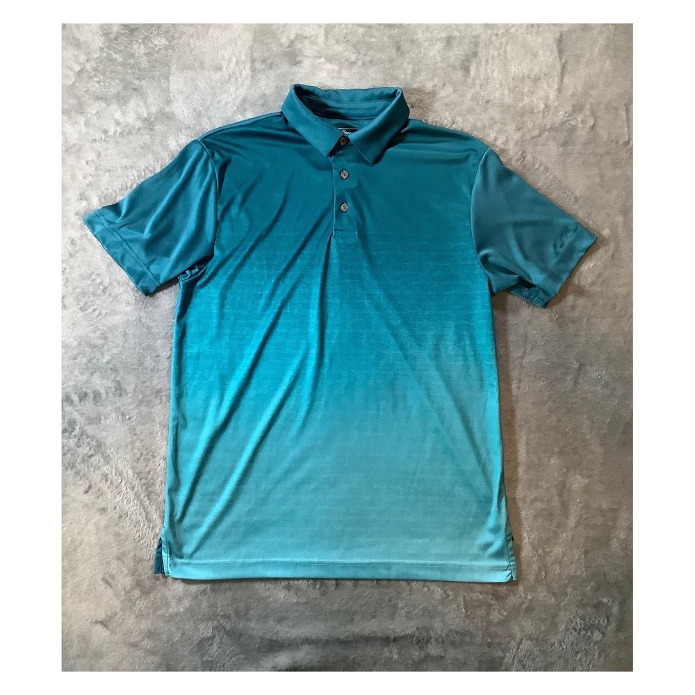 Ben Hogan Performance Men's Teal Ombre Golf Polo Shirt Short Sleeve Size‎ S